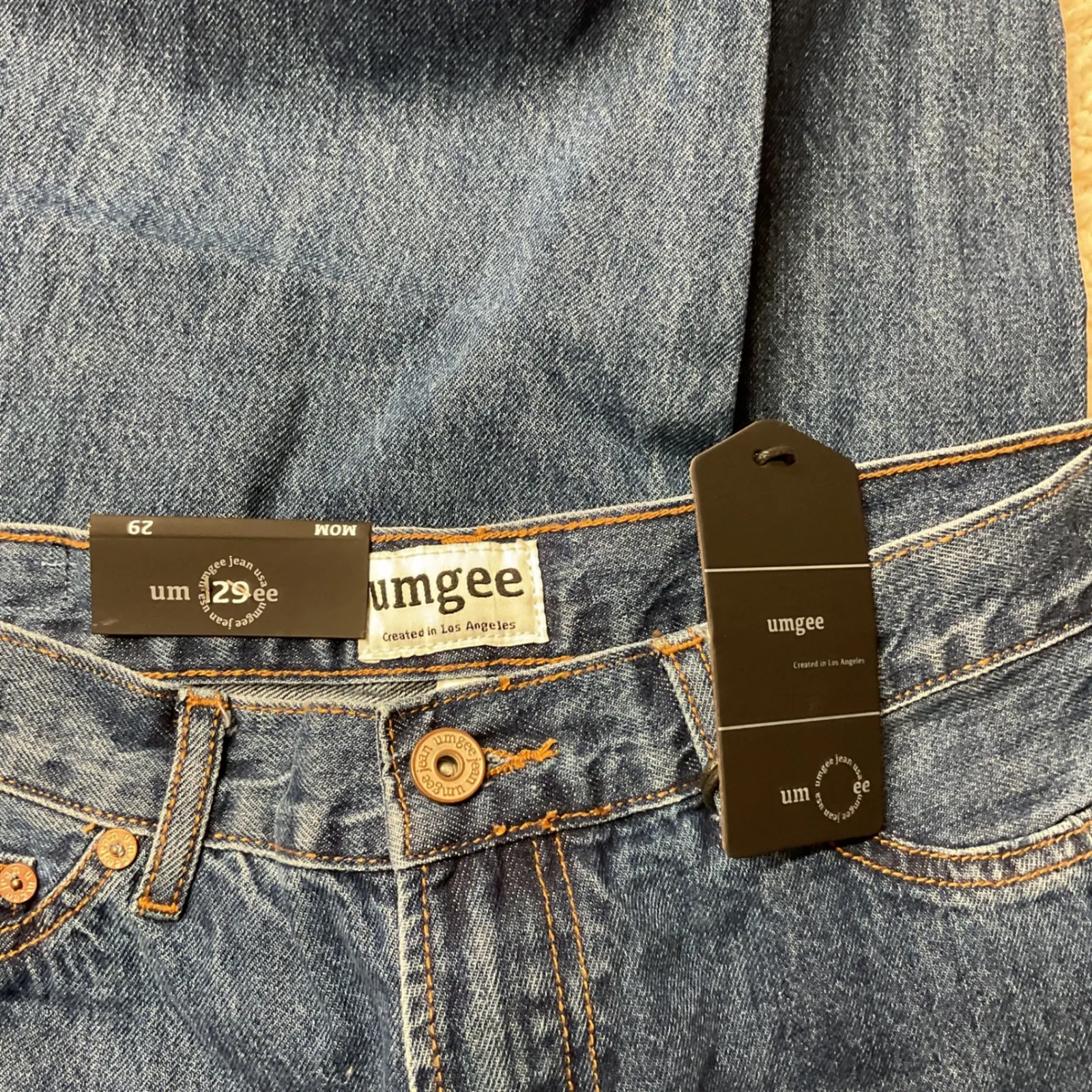 Umgee High Waist Rise Mom Fit Denim Jeans Pintuck Leg 90s Old School Size 29 NWT - Image 7