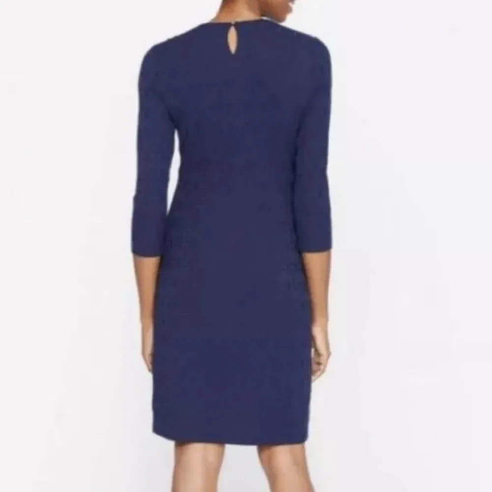 J. McLAUGHLIN Catalyst Dress in Navy Blue Leopard Print Catalina Cloth Small - Image 3