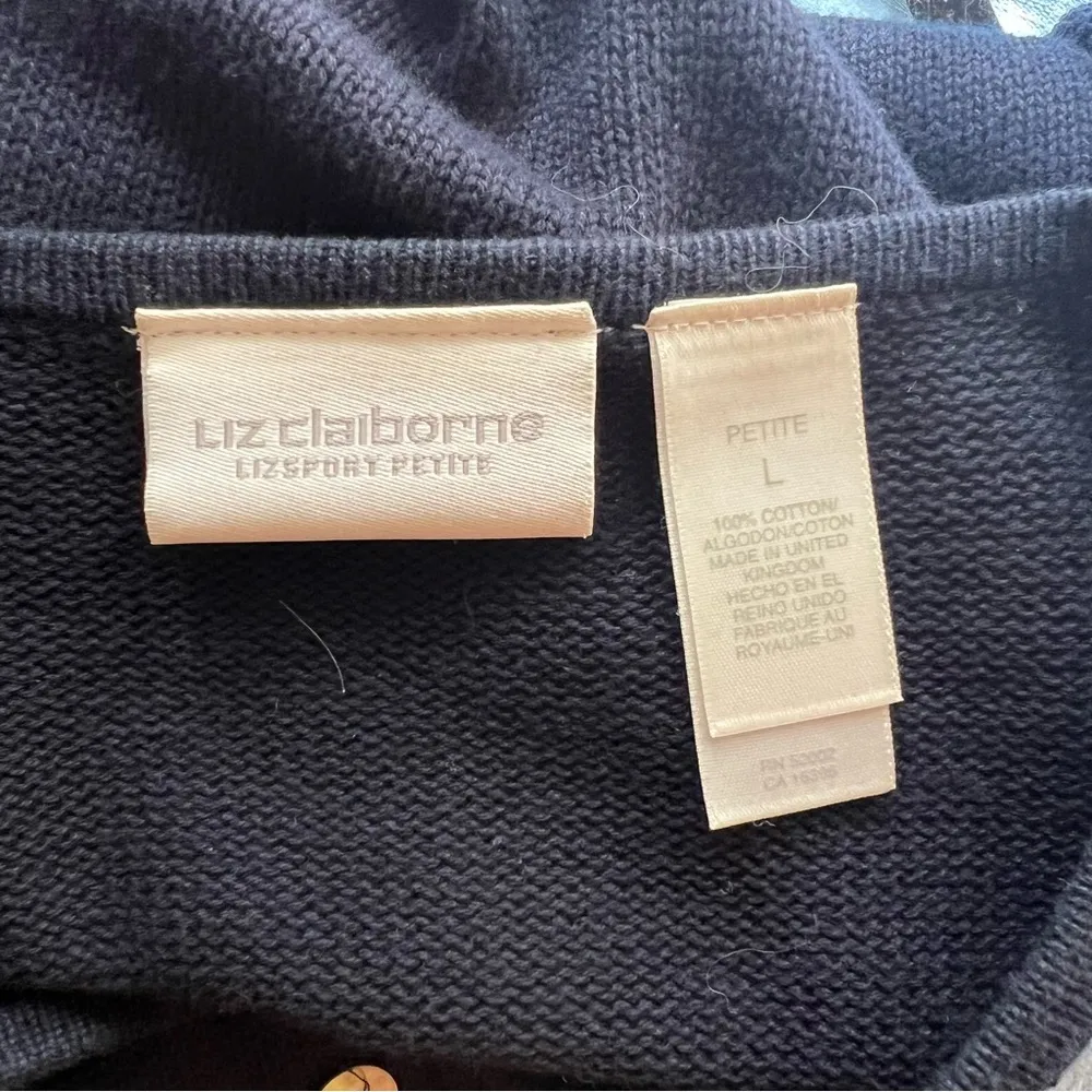 Vintage Liz Claiborne Argyle Sweater Cardigan. Size PL. - Image 6