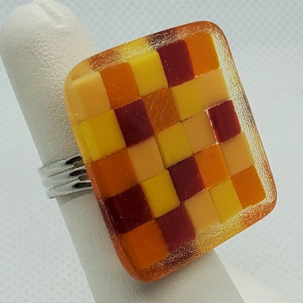 Adjustable Orange, Red, & Yellow Ring Red - Image 3