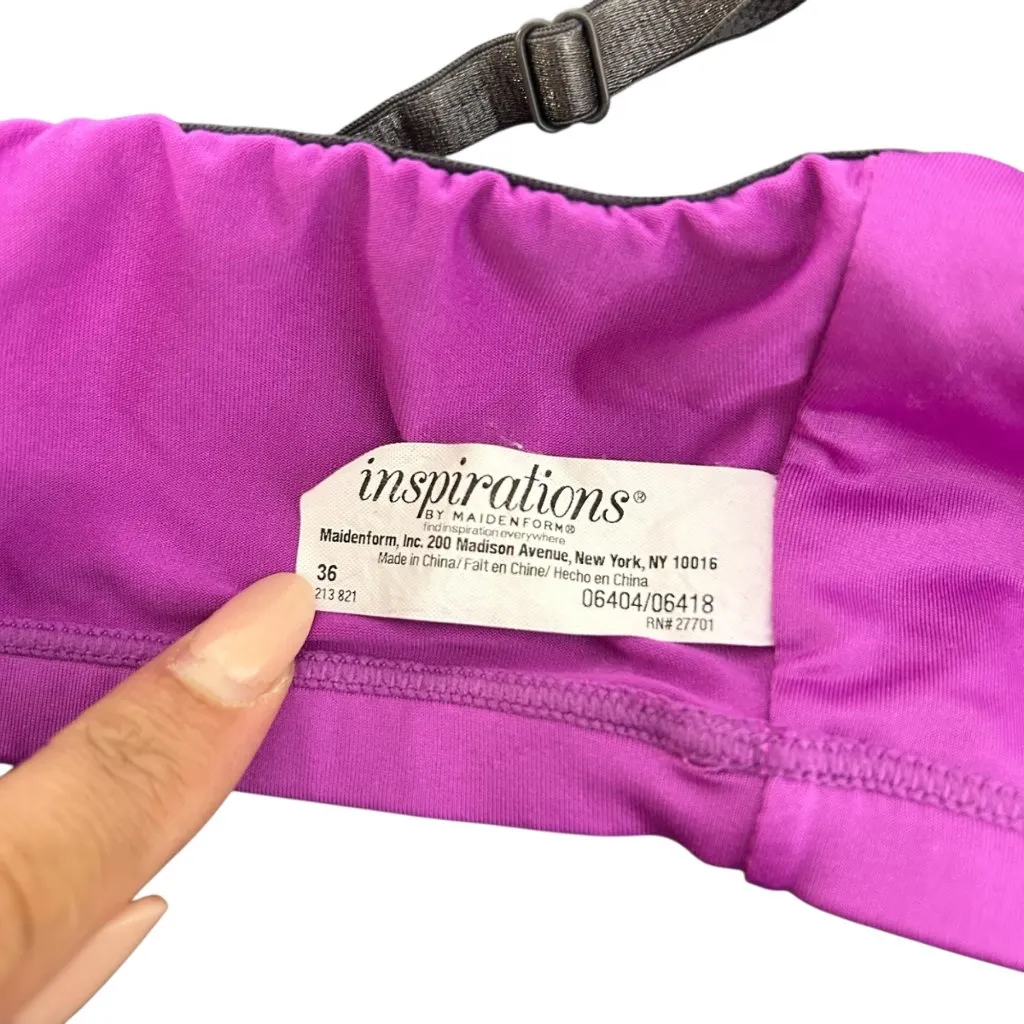 #858 Inspirations by Maidenform Women's Size 36 Seamless Sports Bra, Purple - Image 4