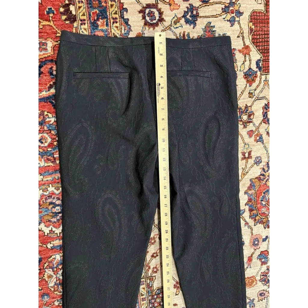 Womens Marc Jacobs Straight Leg Paisley Jacquard Crepe Workwear Pant Size 8 - Image 9