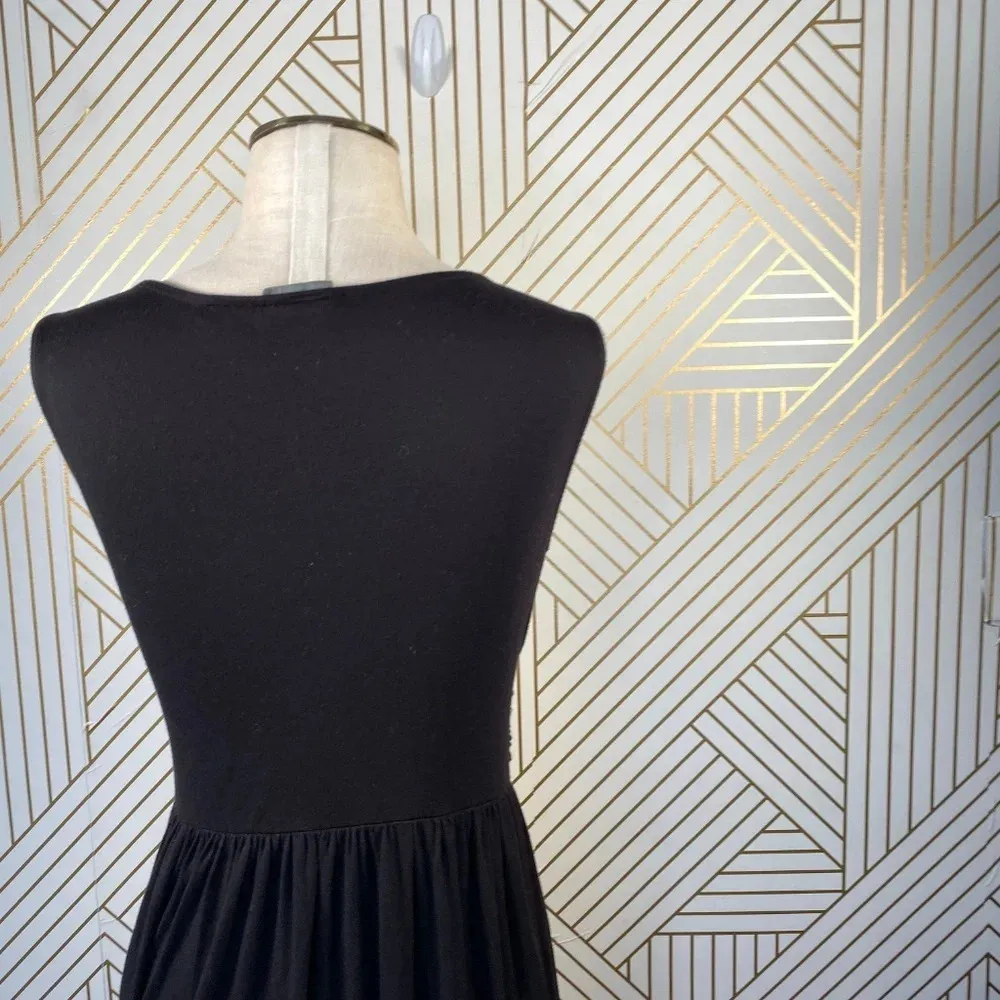 Anthropologie Girls from Savoy‎ Dress Draped Sleeveless Jersey Black Size Small - Image 7