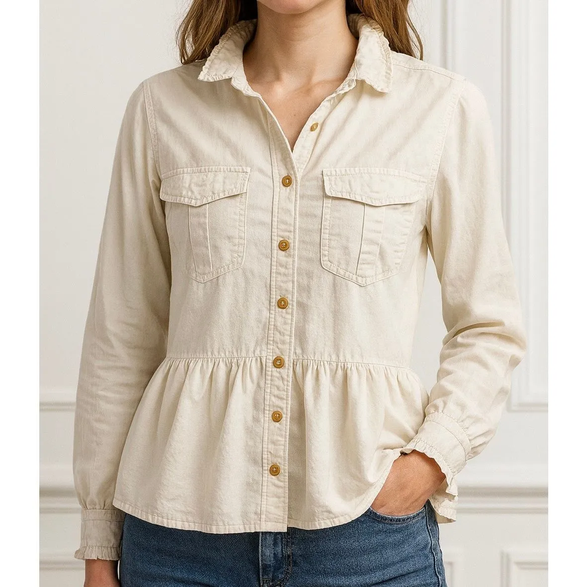 Kate Spade Madison Ave Peplum Button Top Size S - Image 2