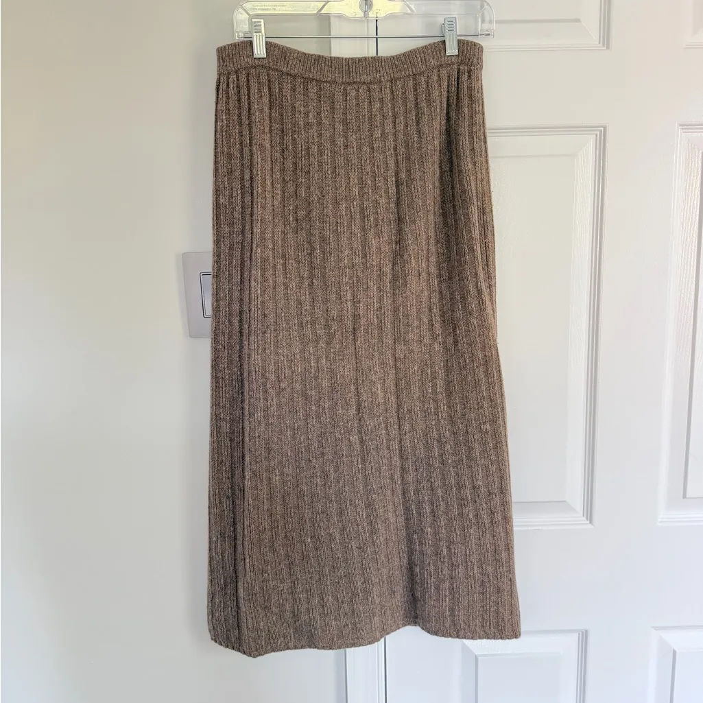 Christian Dior Vintage Maxi Skirt Wool Angora Small Brown Ribbed Quiet Luxury - Image 5
