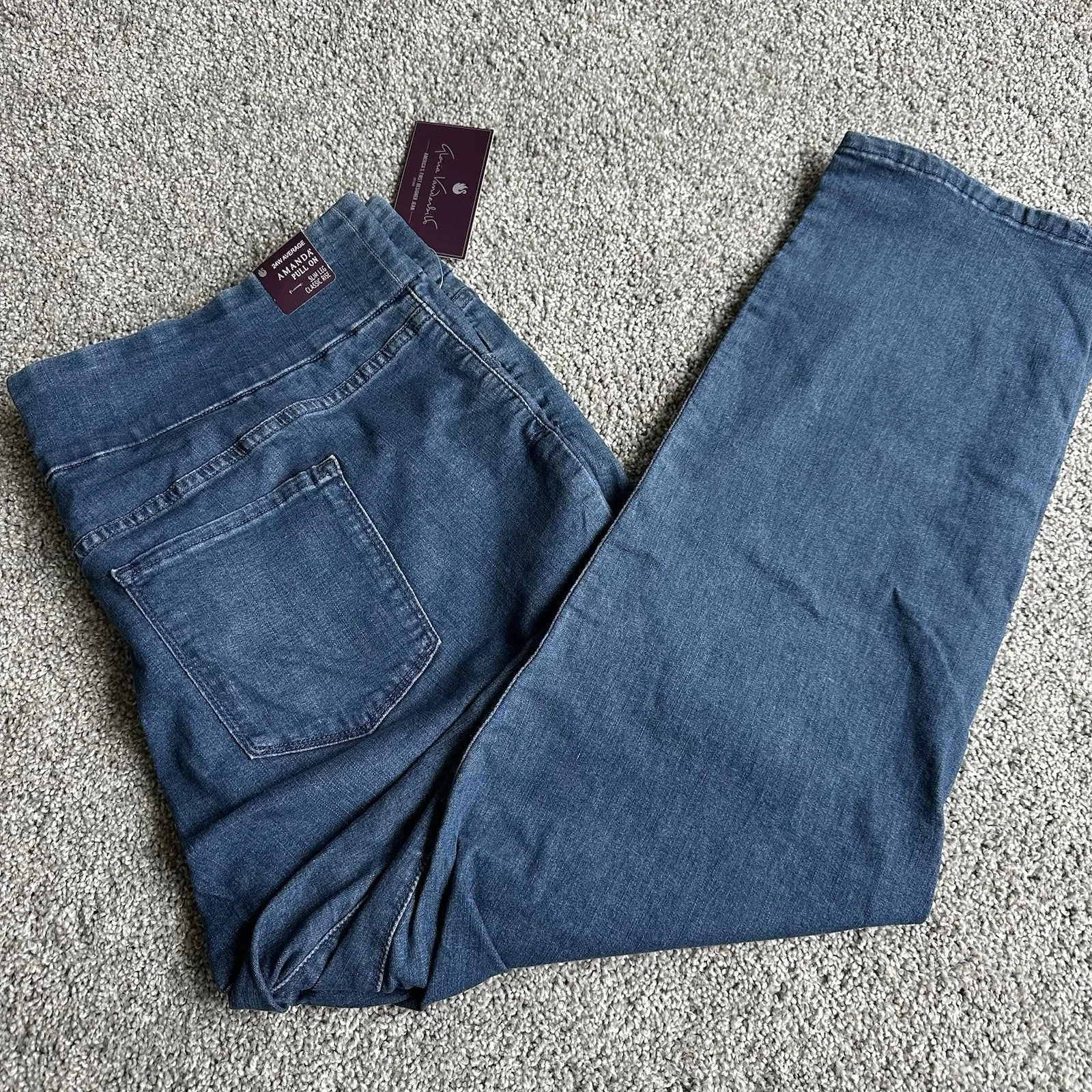 NWT Gloria Vanderbilt Amanda Pull-On Super Stretch Jeans 24w Average - Image 3