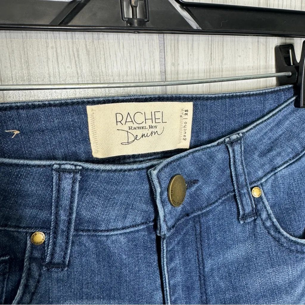 NWT Rachel Roy Denim Wide Leg Cuffed Gaucho Jeans Culottes size 25 - Image 7