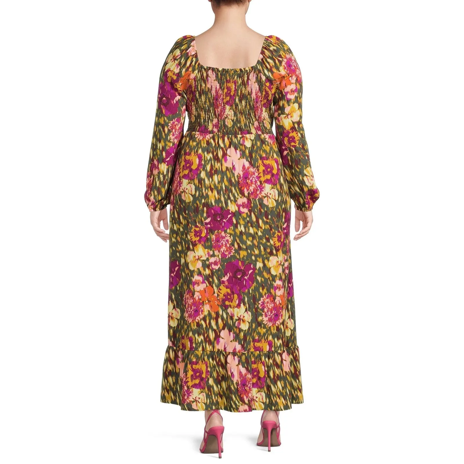 NWT Terra & Sky Sweetheart Neck Raglan Maxi Dress 4X Multi Floral Long Sleeve‎ - Image 6