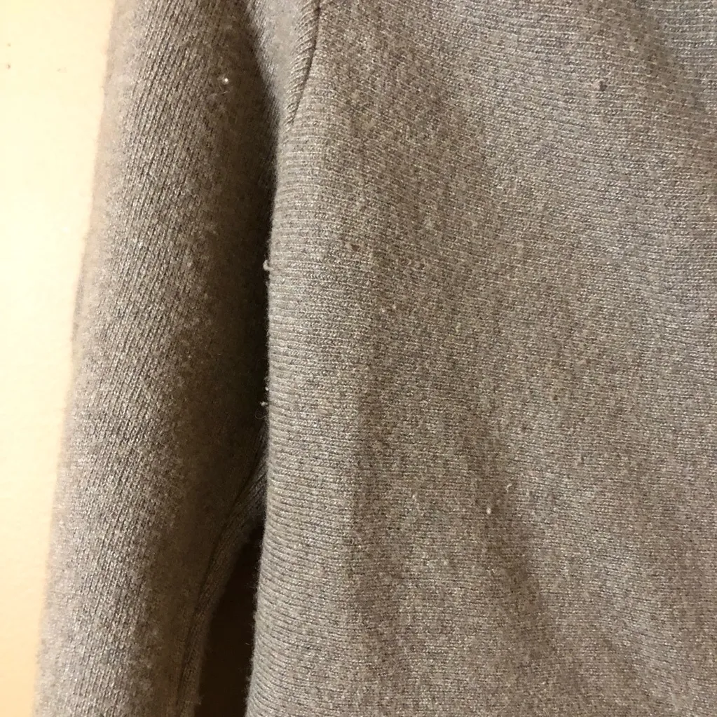 Benedetta B Merino Wool Cashmere Snap Front Cardigan Sweater Grey Tan medium - Image 3