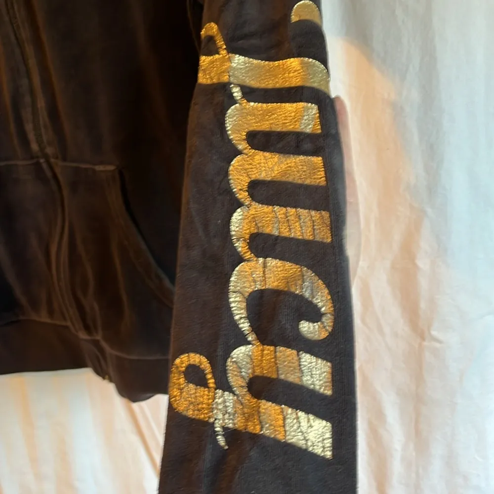 Juicy Couture Y2K Logo Velour Long Sleeve Zip Up Hooded Track Jacket - Image 7