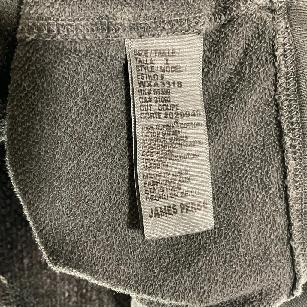 James Perse Relaxed Crop Crew Sweatshirt Gray Size S - Image 4