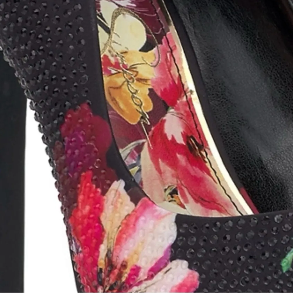 New Jessica Simpson Cassani Stiletto Pointed Toe Pumps Floral Rhinestone Size 6 - Image 6