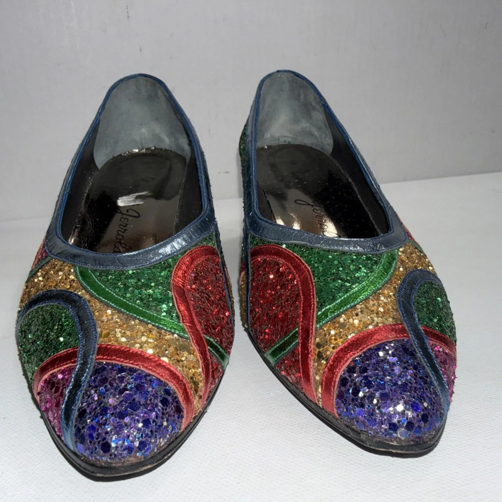 Vintage Margaret Jerrold Retro Holiday Party Glitter Jeweled Pumps Heels Shoes 7 - Image 7