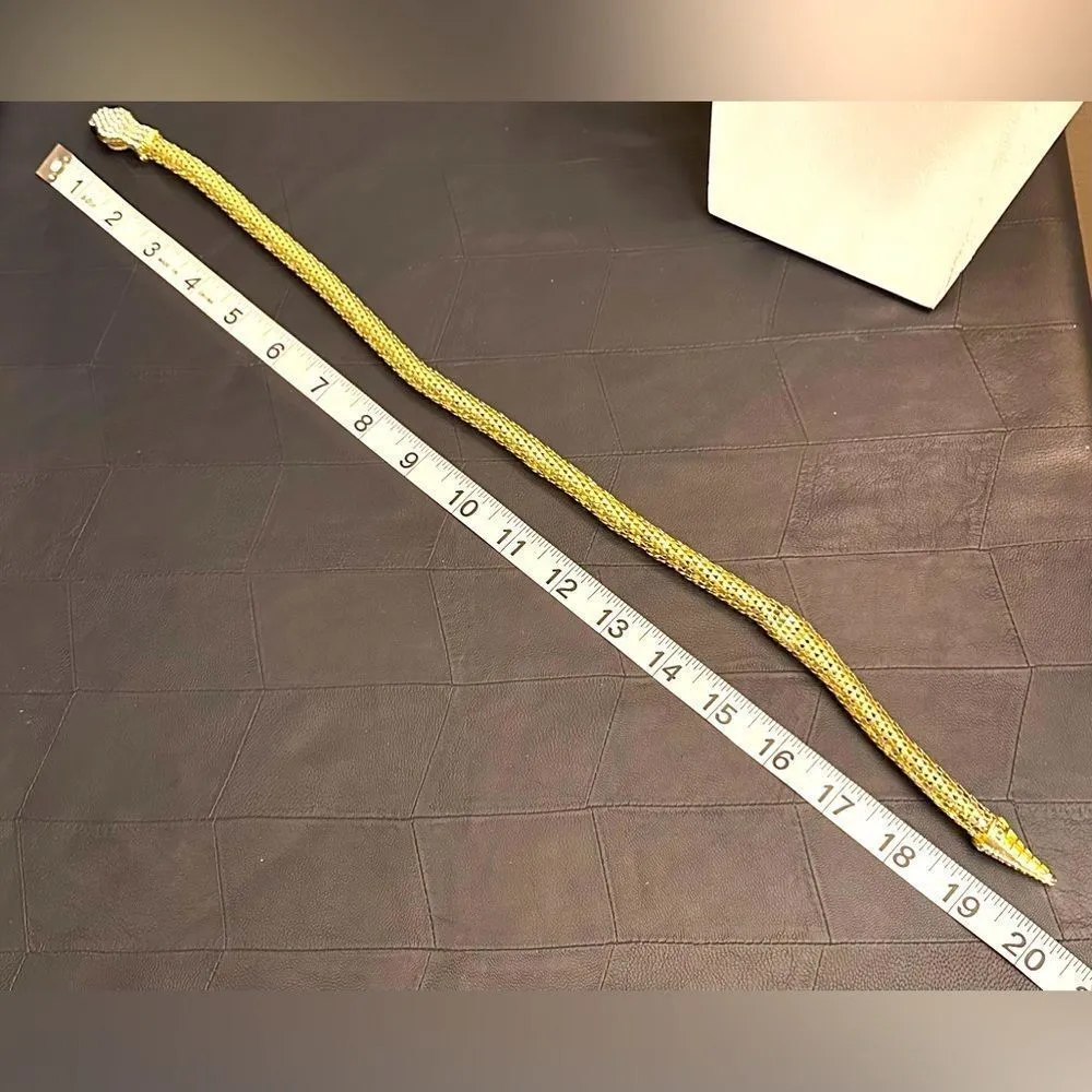 Wrap Around Gold Tone Snake Necklace - Image 4