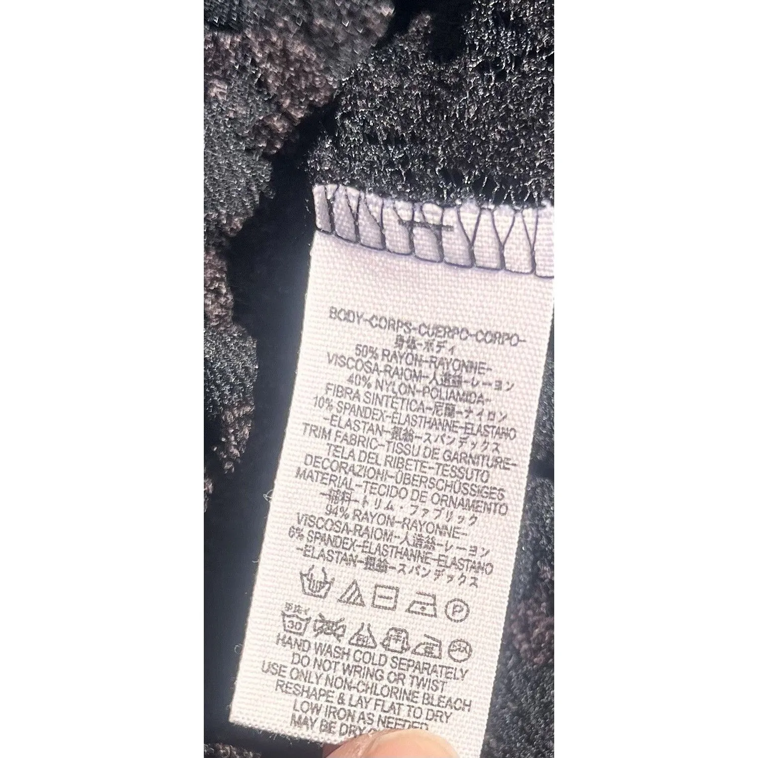 Free People Lace Peplum Top Black Floral Scoop Neck Size XS Romantic Goth Whimsy - Image 6