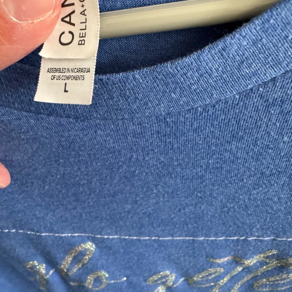 Glo Getter The Spray Tan Bar Bella+Canvas Blue T-Shirt Size L - Image 3