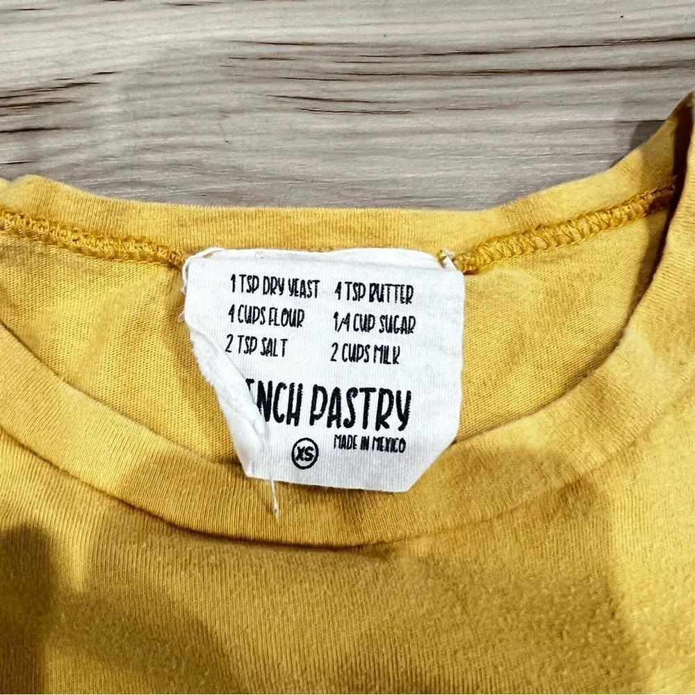 French Pastry Yellow Western Graphic Tee Women’s XS - Image 2