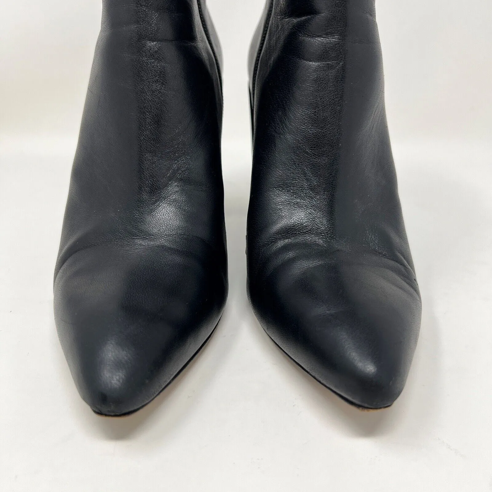 Stuart‎ Weitzman Pure Pointy Toe Booties Black Leather Boots Women’s Size 9.5 M - Image 5