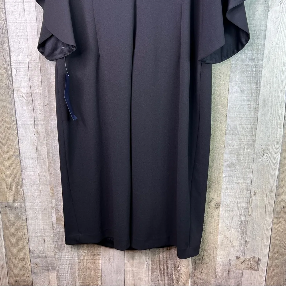 Rachel Rachel Roy Size 18W Black Surplice Peplum Bell Sleeve Party Sheath Dress - Image 7