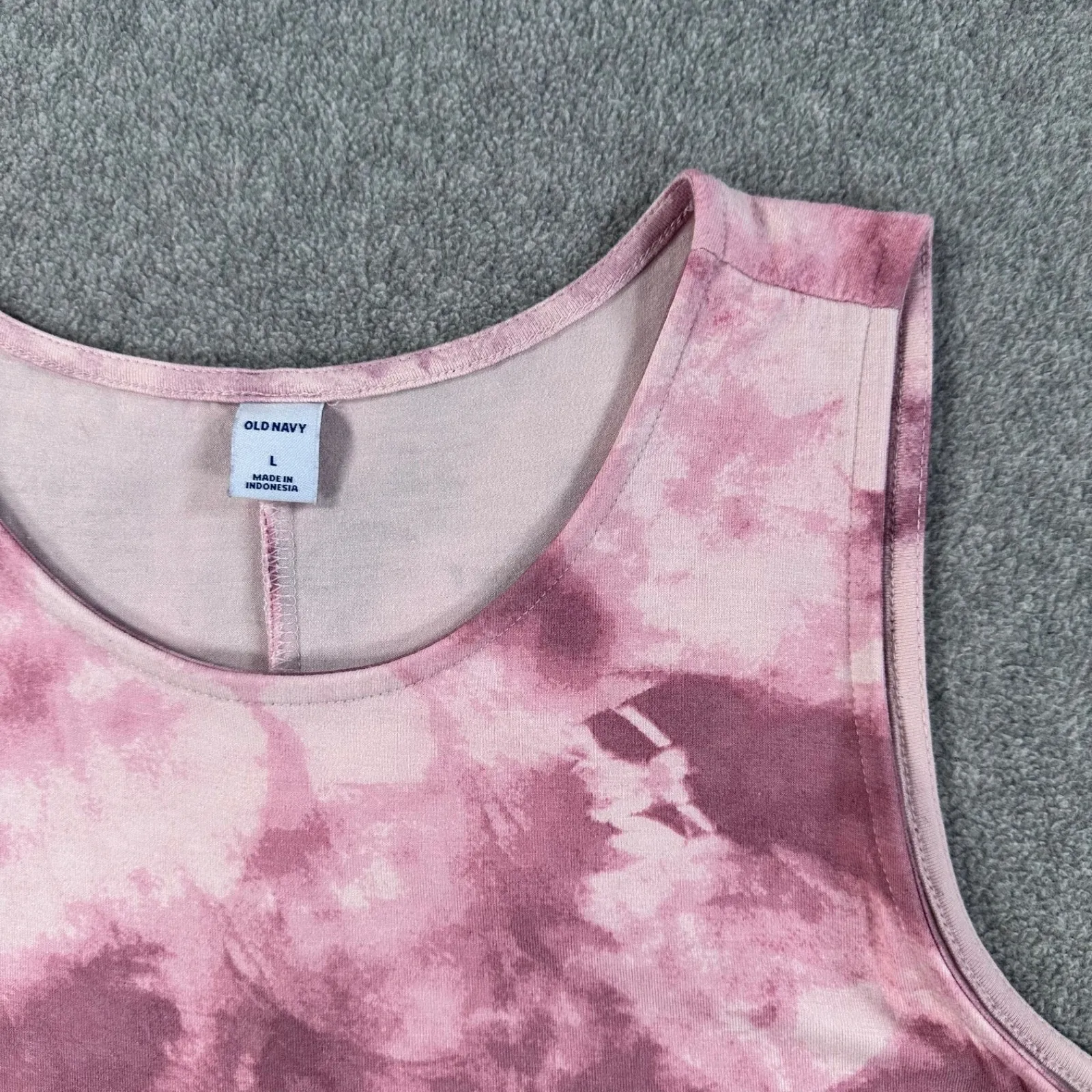 Old Navy Pink Tie Dye Tank Dress Women's Large Swing Casual Sleeveless Mini - Image 4