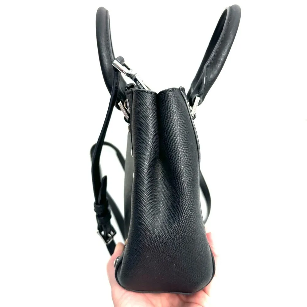 Michael Kors Black Kellen Studded Saffiano Small handbag Crossbody Purse Satchel - Image 3