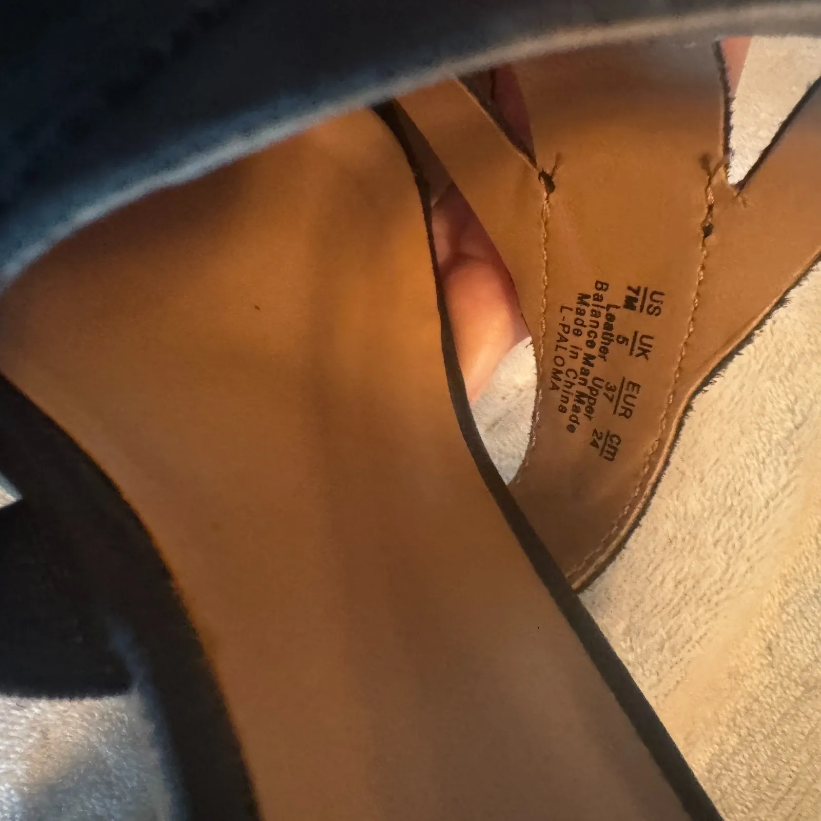 Franco Sarto black leather sandals cork heels sz 7 Paloma ankle strap shoes - Image 7