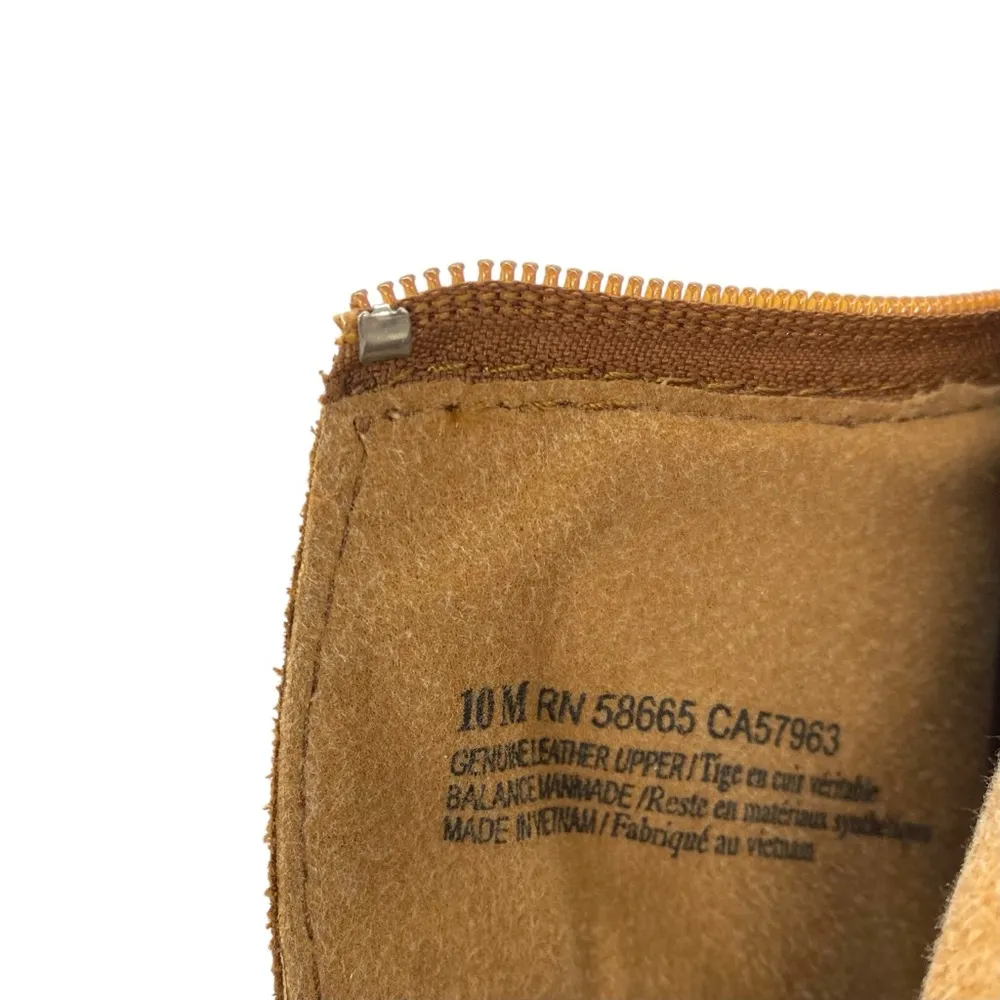 BP. Heath Brown Suede Leather Ankle Boots Back Zip Block Heel Bootie - Image 8