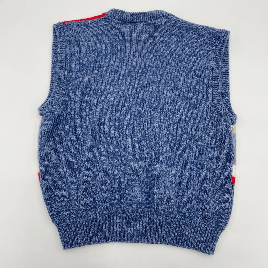 Vintage Sweater Vest Women’s Beach Scene Quirky Scenery Unique Fun Summer Tree Blue Size undefined - Image 2