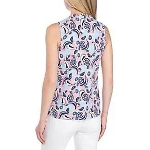 Crown Ivy Large Tank Top‎ Crochet Trim Kurta Top Pink Blue Sleeveless Fruit 1246 - Image 2