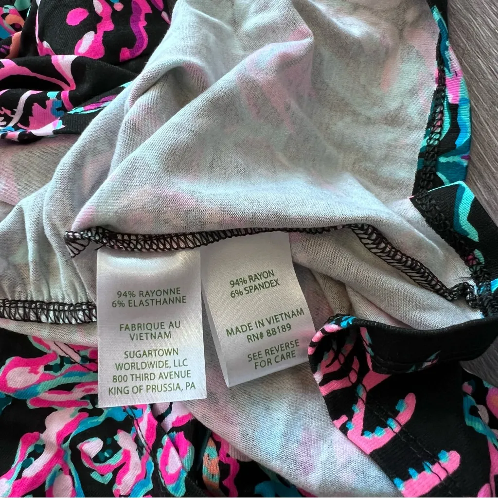 Lilly Pulitzer Misha Long Sleeve Wrap Romper Onyx Twilight Coral, Size M $178 - Image 9