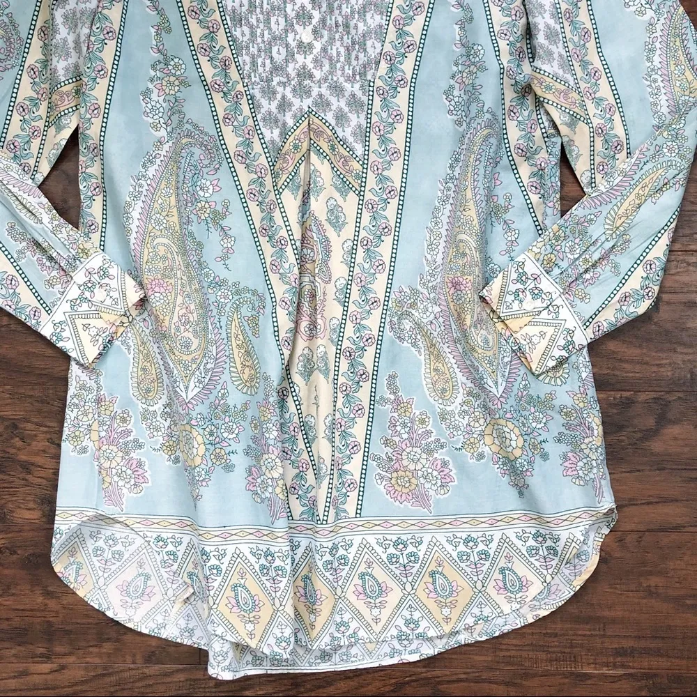 Soft Surroundings • Tabitha paisley tunic floral print pastel cotton popover - Image 6