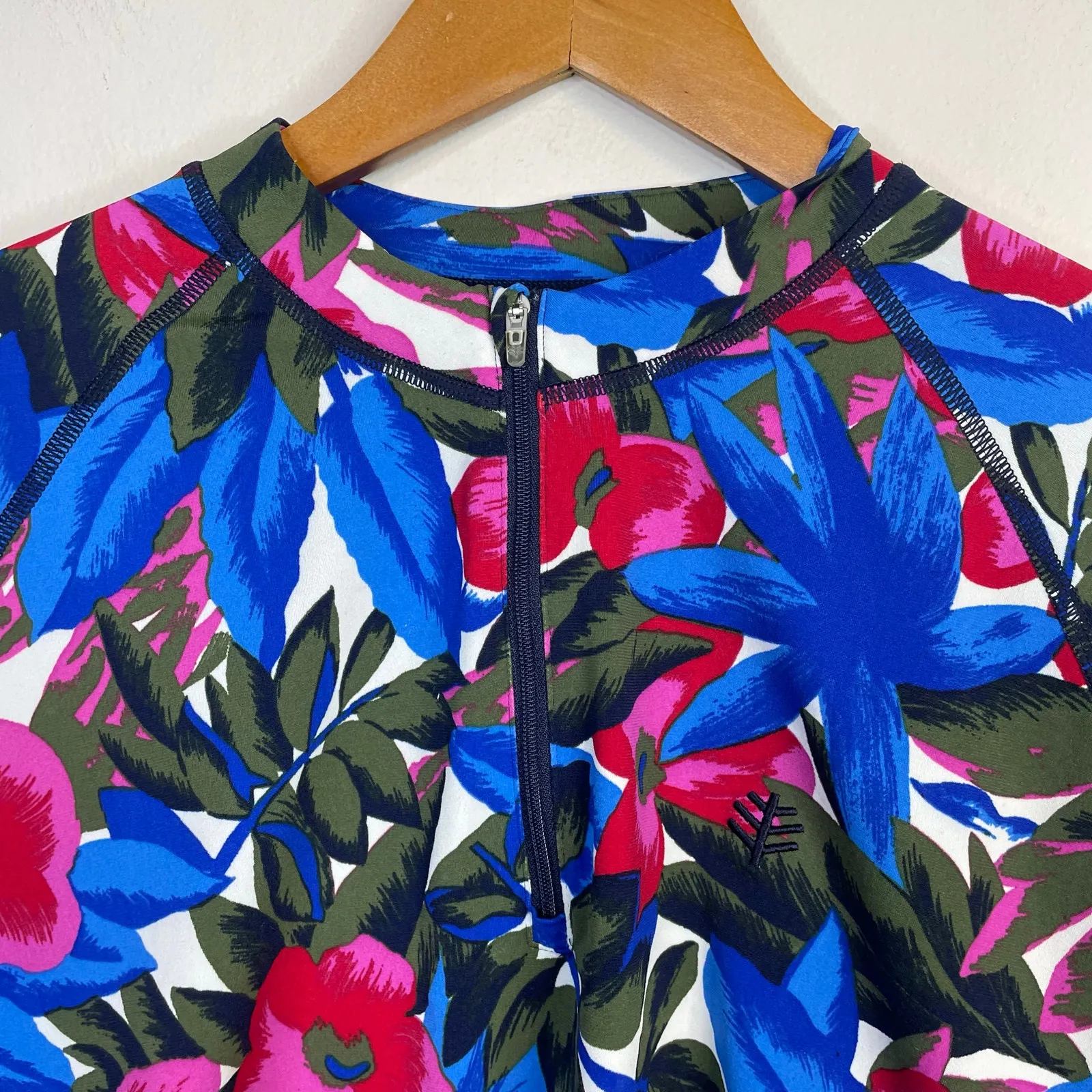 Coolibar Island Ruche Swim Shirt Swimming Rash Guard Long Sleeve Top womens L Multiple Size L - Image 3