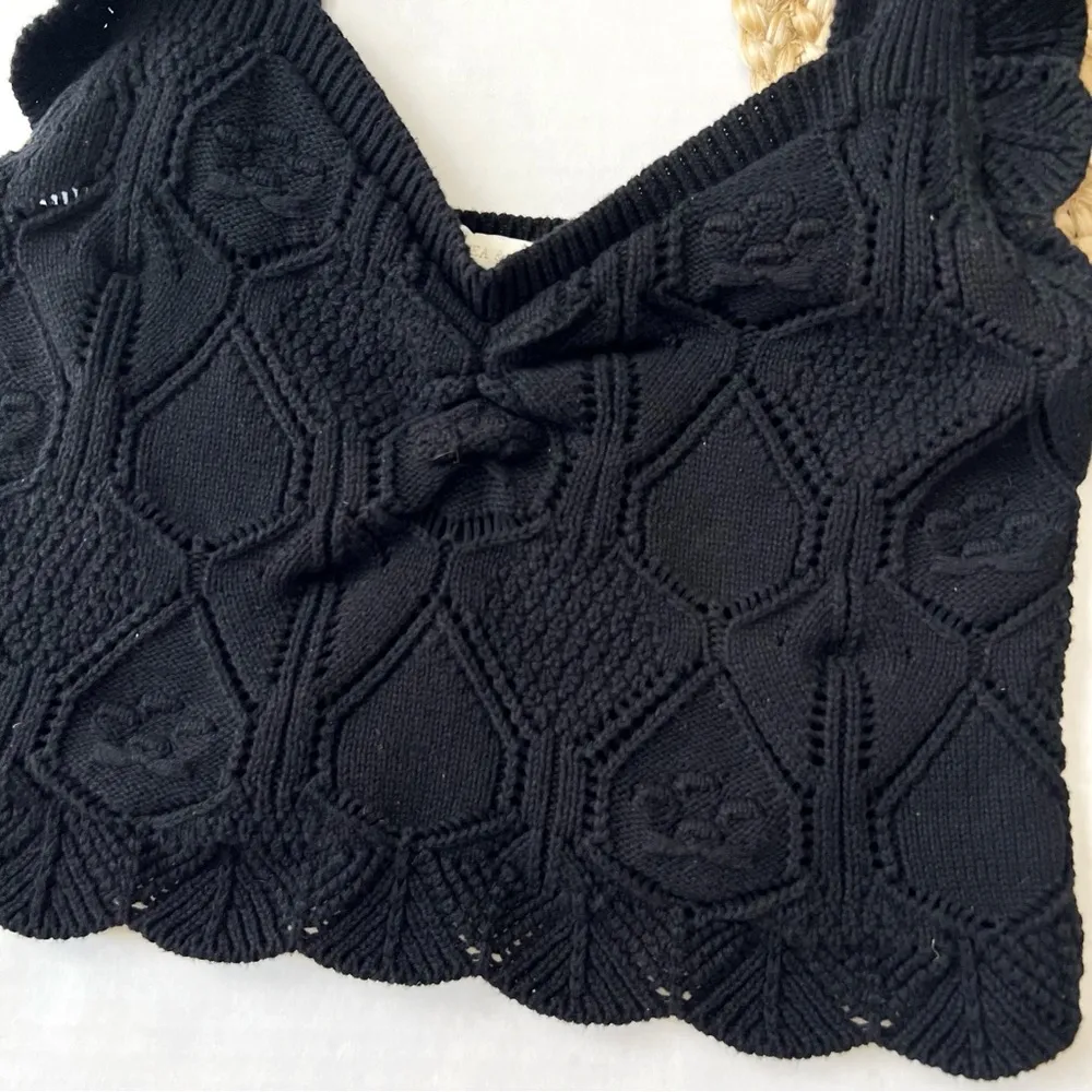 Chelsea & Violet Black Crochet Tank Top - Image 3