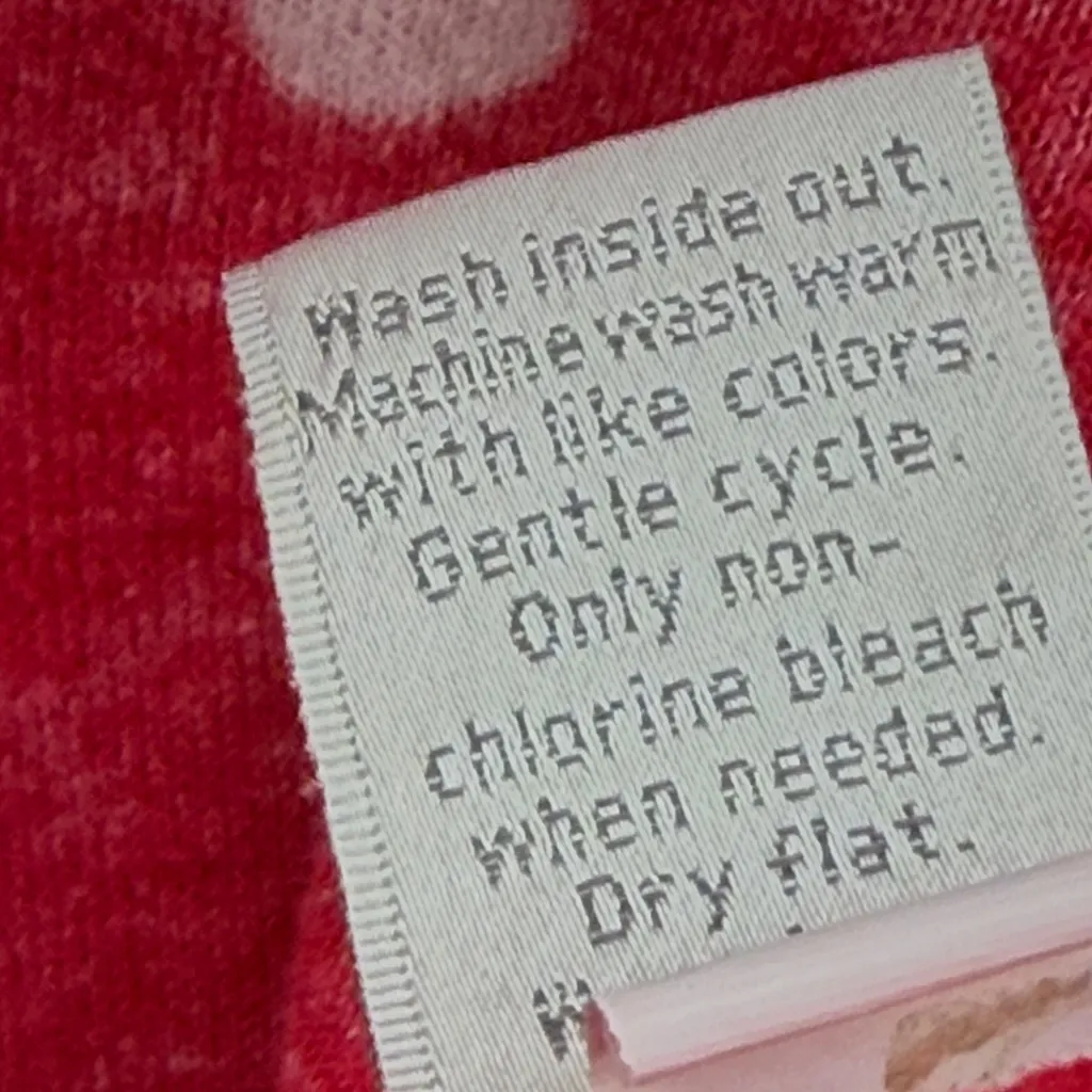 LC Lauren Conrad Red and White Polka Dot Burnout Sweater Medium - Image 14