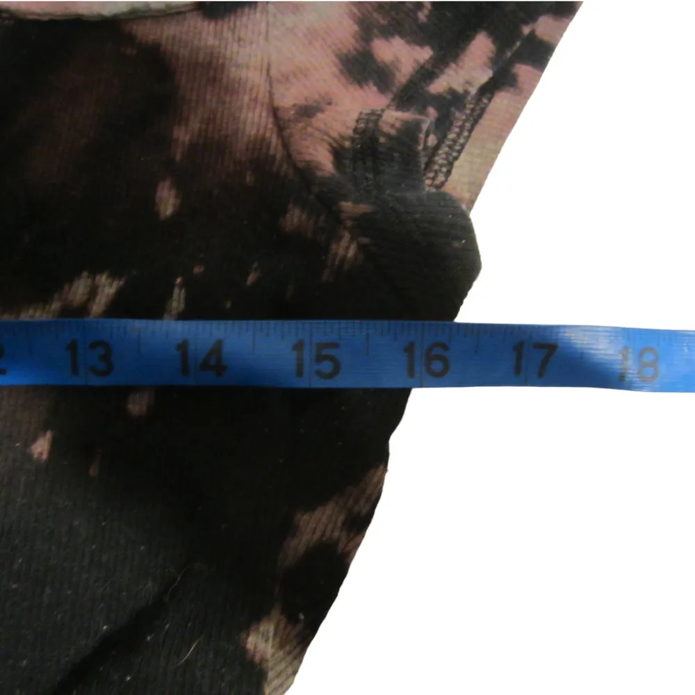 Handmade Bleach Dye Black Collared Short Sleeve Shirt Size XL - Image 4