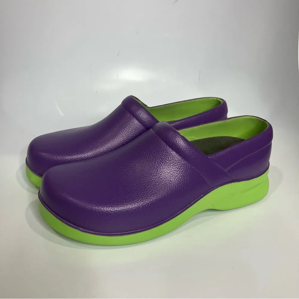 Klogs Boca clogs green purple size 10 slip resistant‎ made in the USA work shoes - Image 2