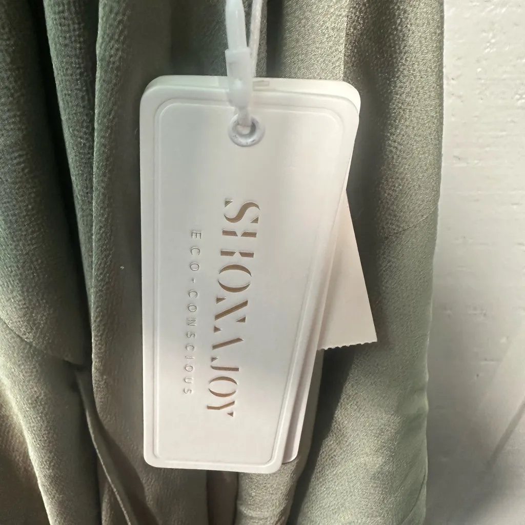 Shona Joy Green  Spaghetti Strap Luxe Ruffle Trim Wrap MIDI Gown Size 4 NWT - Image 14