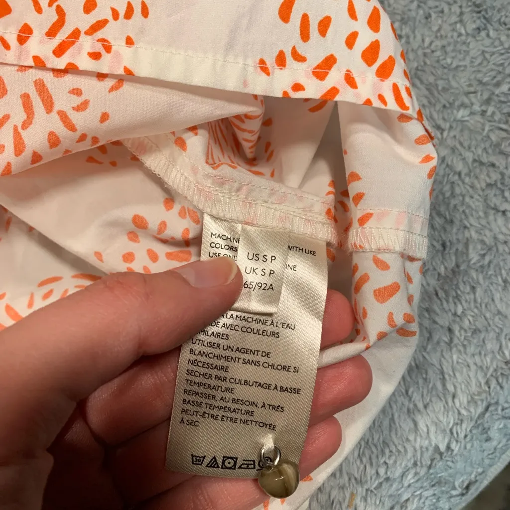 The art of Anthropologie moglea White and Orange Blouse SP - Image 6