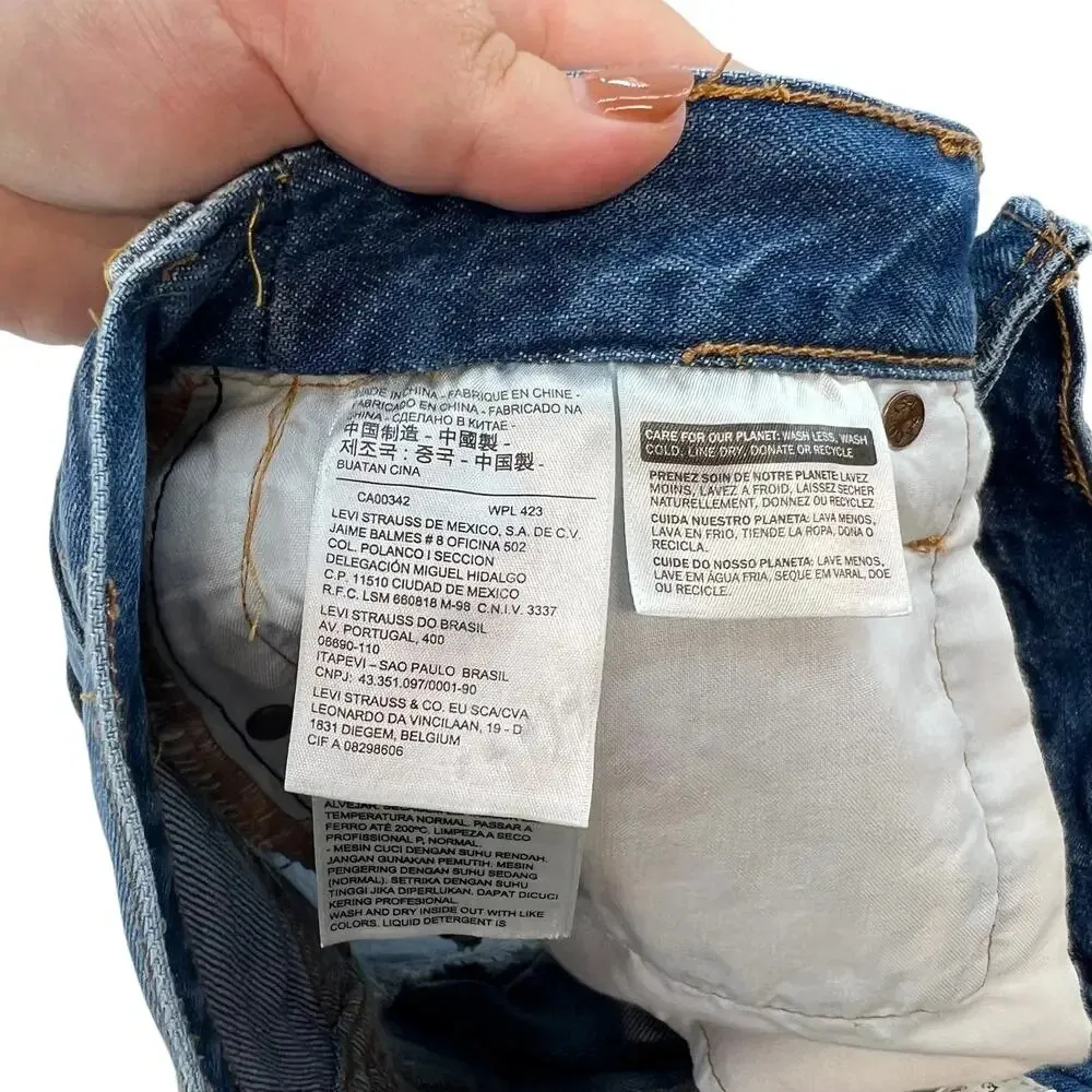 Levi's Deconstructed Mini Skirt Medium Wash Denim Jean Size‎ 28 - Image 11