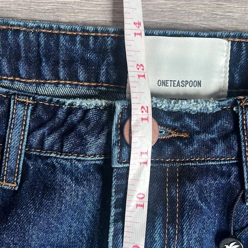 NEW one teaspoon VIRGIN BLUE AWESOME BAGGIES HIGH WAIST STRAIGHT LEG JEANS BLUE - Image 10