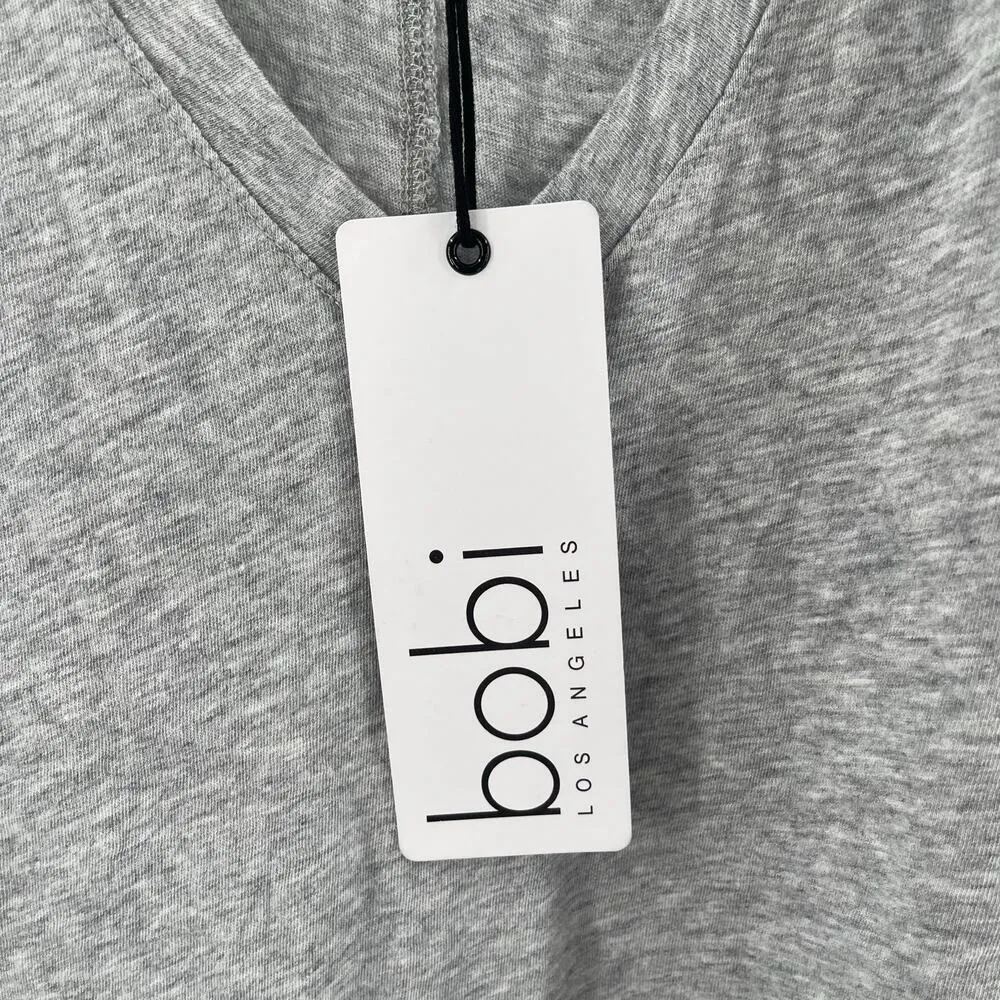 BOBI LOS ANGELES Tank Extra Large Gray V-Neck Cotton Casual Basic Capsule NWT - Image 5
