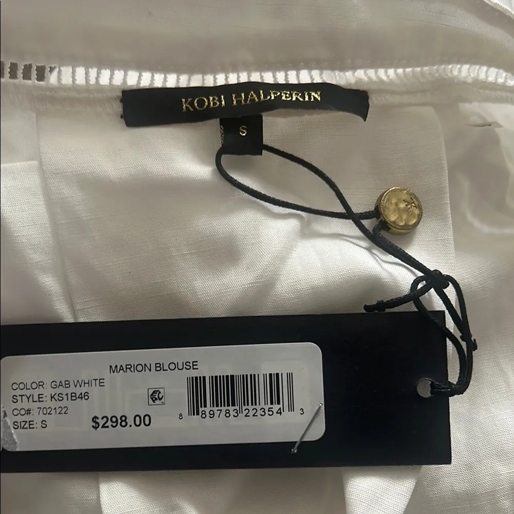 Kobi Halperin Marion Blouse in White, Size S NEW w/Tag $298 White - Image 11