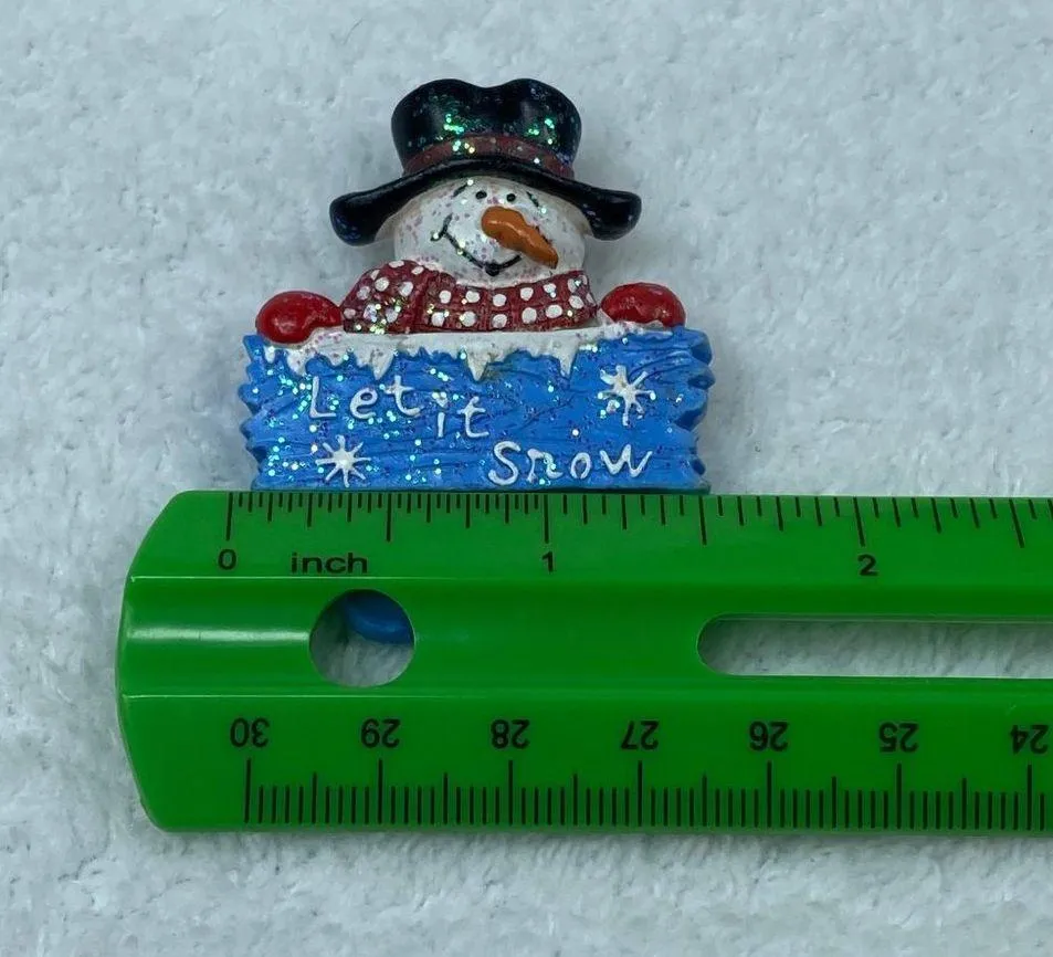 Let It Snow Snowman Winter Holiday Christmas Pin Brooch Jewelry Decorative - Image 6