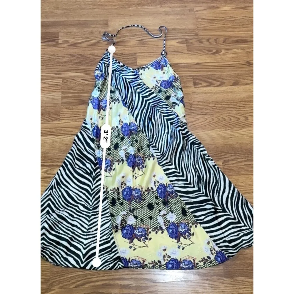 OPENING CEREMONY Sleeveless Floral Zebra Silk Dress size 8 / M - Image 5