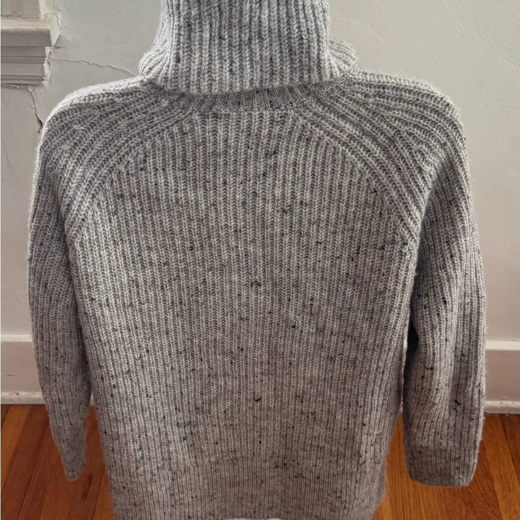 Madewell gray chunky knit turtleneck sweater size XS preppy soft cozy minimalist - Image 2