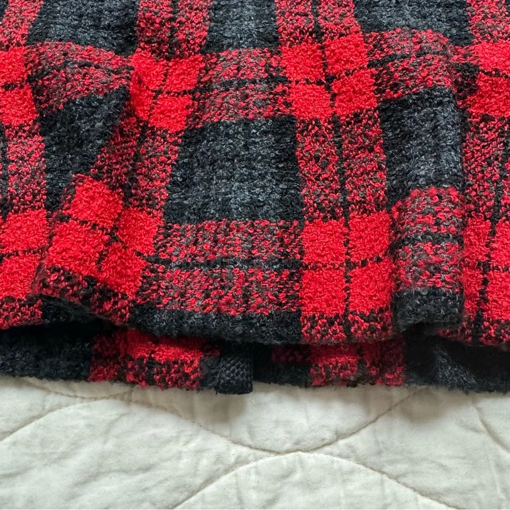 Vintage 90s Plaid Red Black Preppy Wool Blazer Jacket Career Office Collegiate 8 - Image 8