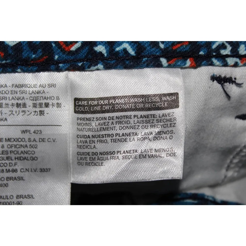 Women's Levi's Blue Orange Denim Aztec Cotton Casual Cutoff Jean Shorts Size 8 - Image 6