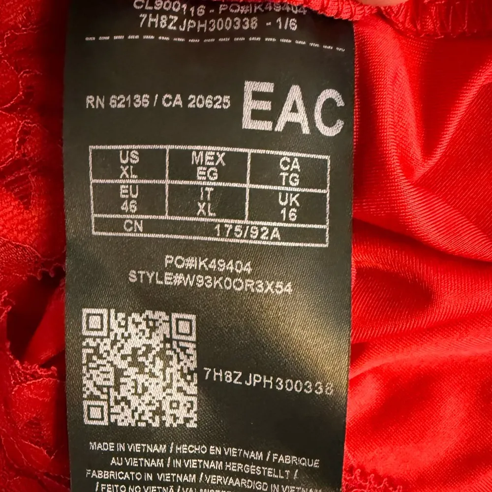 GUESS Renny Lace Body-Con Dress Red Women’s Sz XL - Image 6