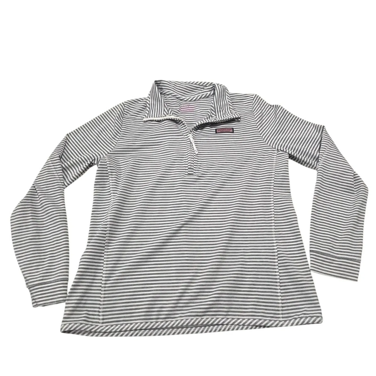 Vineyard Vines Gray White Striped sankaty Shep Shirt Size small - Image 6
