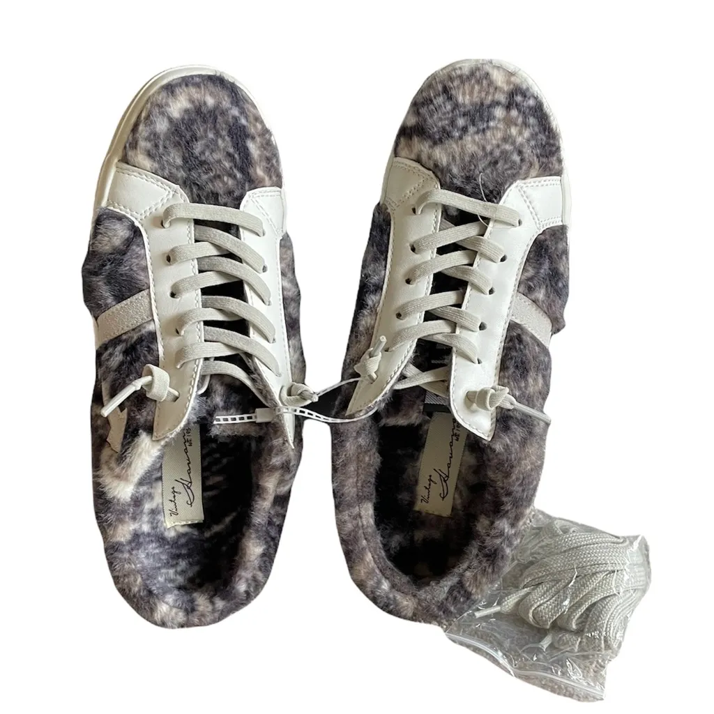 NWT Vintage Havana X Nordstrom Slip On Mix Snake Fur Print Low Sneakers Gray Size 7.5 - Image 2